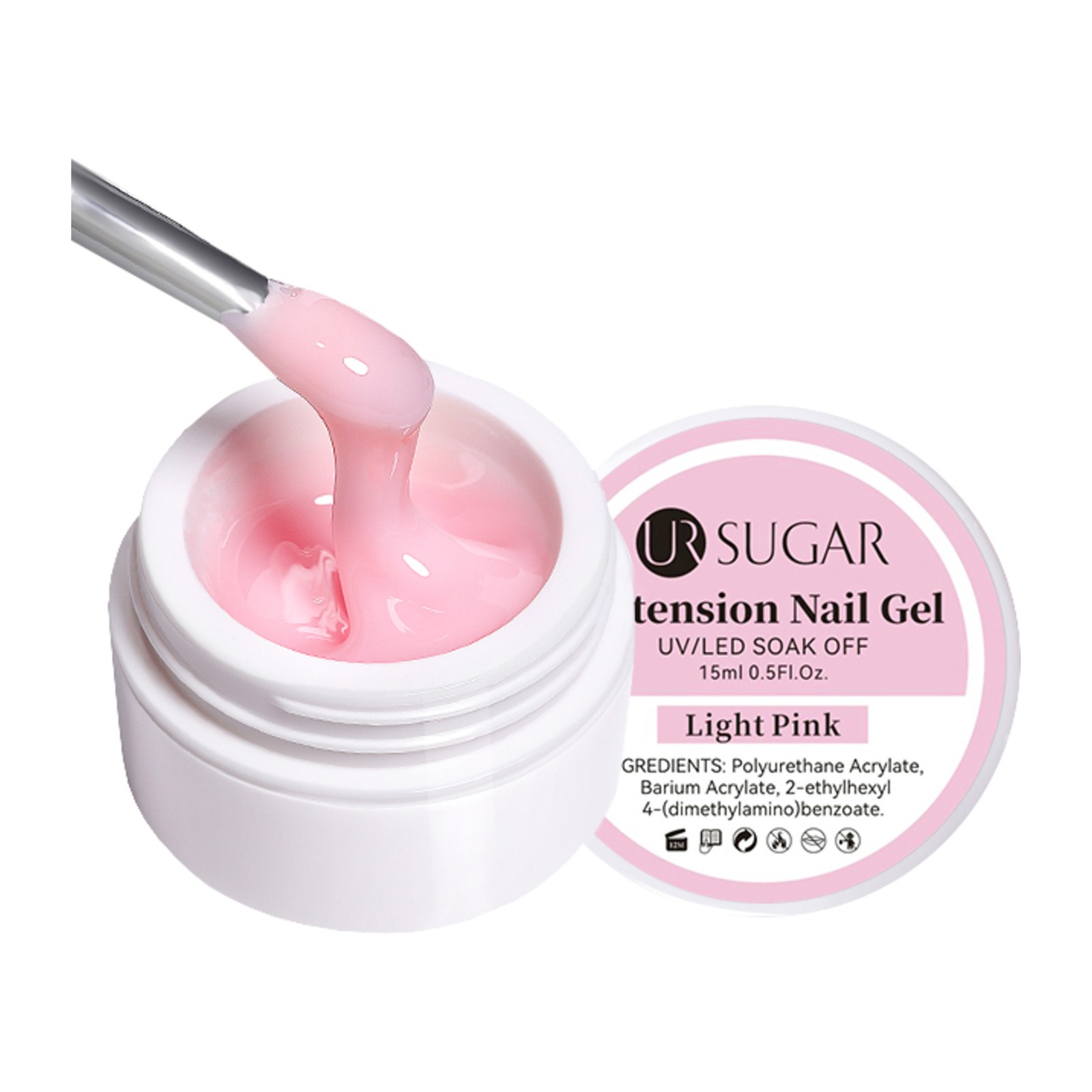 URSUGAR -  Kemény poligel -  Világos rózsaszín -  15 ml